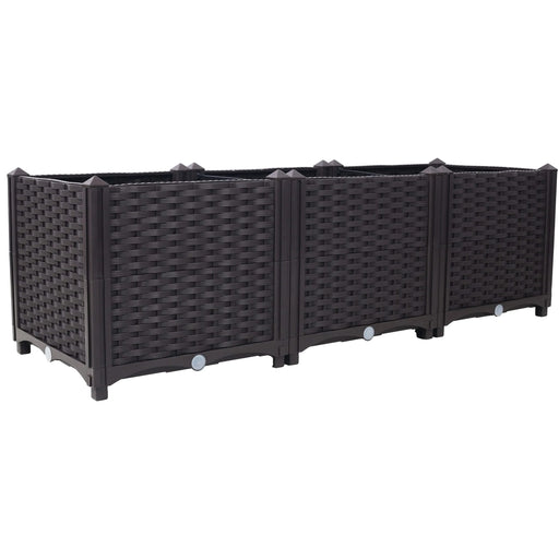 Deep Raised Garden Bed Plastic Planter Boxes for Vegetables Flowers Herbs and Succulents,Self-Watering Planter Box Raised Bed to Grow Flowers, Herbs & Vegetables, 47.2' L X 15.7' D X 14.7' H Default -DTYStore