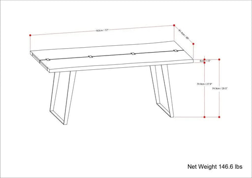 Delta Dining Table in Dark Walnut Default -DTYStore