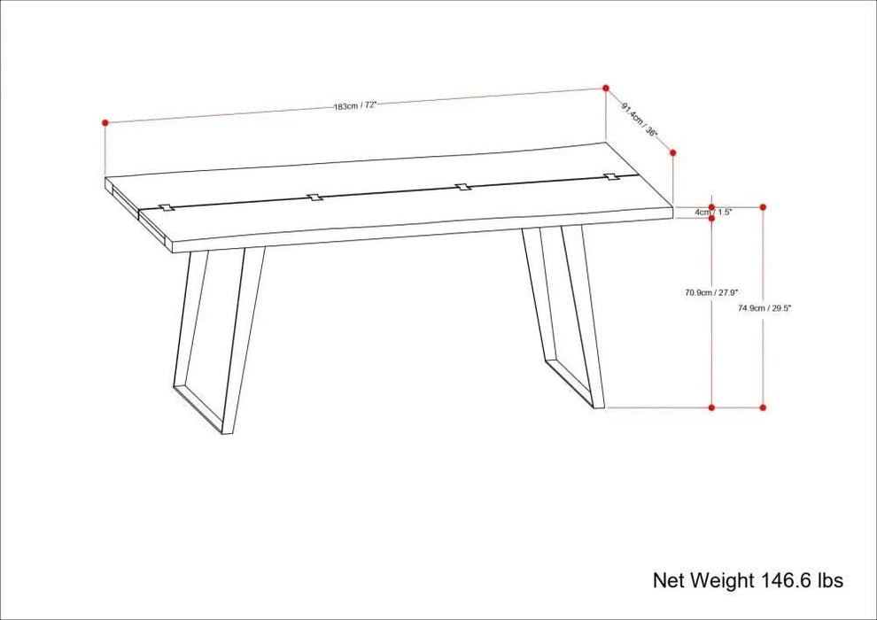 Delta Dining Table in Dark Walnut Default -DTYStore