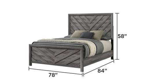 Denver Modern Style 4 Pc King Bedroom Set Made with Wood in Gray Default -DTYStore