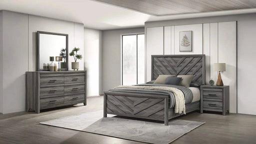 Denver Modern Style 4 Pc King Bedroom Set Made with Wood in Gray Default -DTYStore