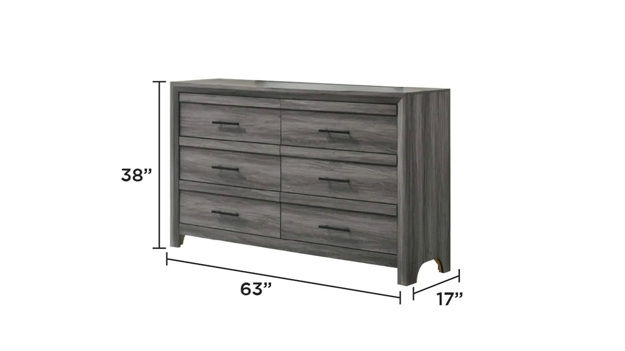 Denver Modern Style 4 Pc Queen Bedroom Set Made with Wood in Gray(NJ INVENTORY) Default -DTYStore
