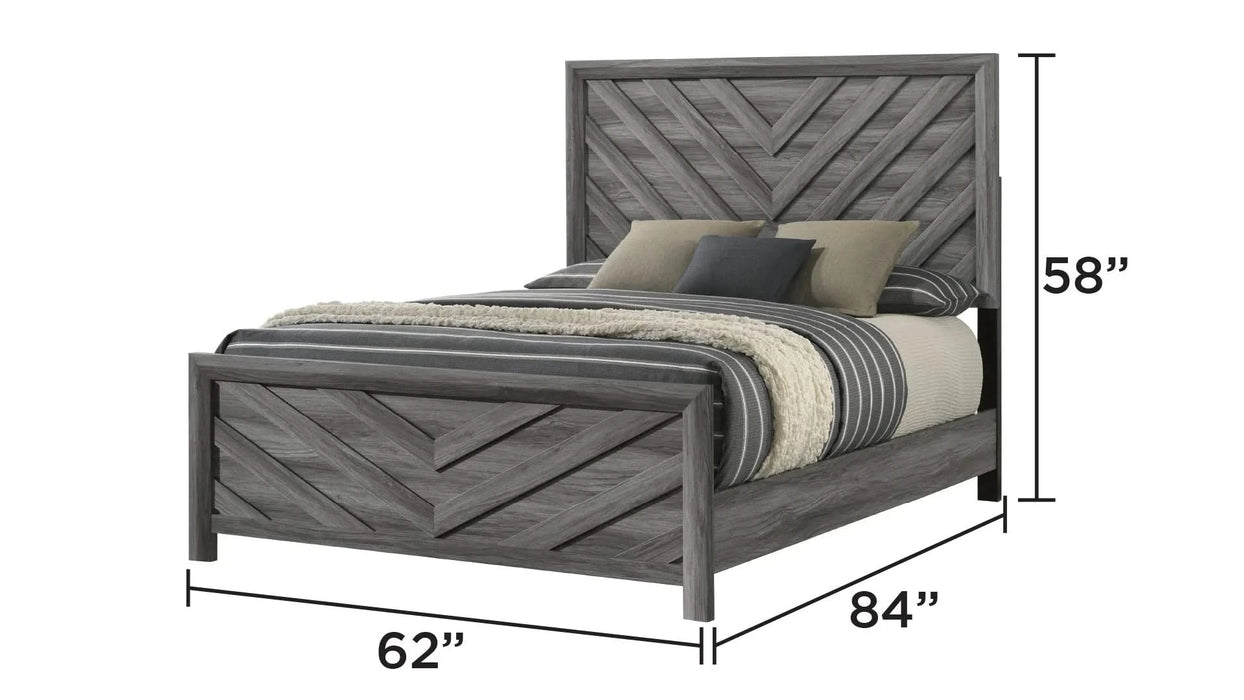 Denver Modern Style 4 Pc Queen Bedroom Set Made with Wood in Gray Default -DTYStore