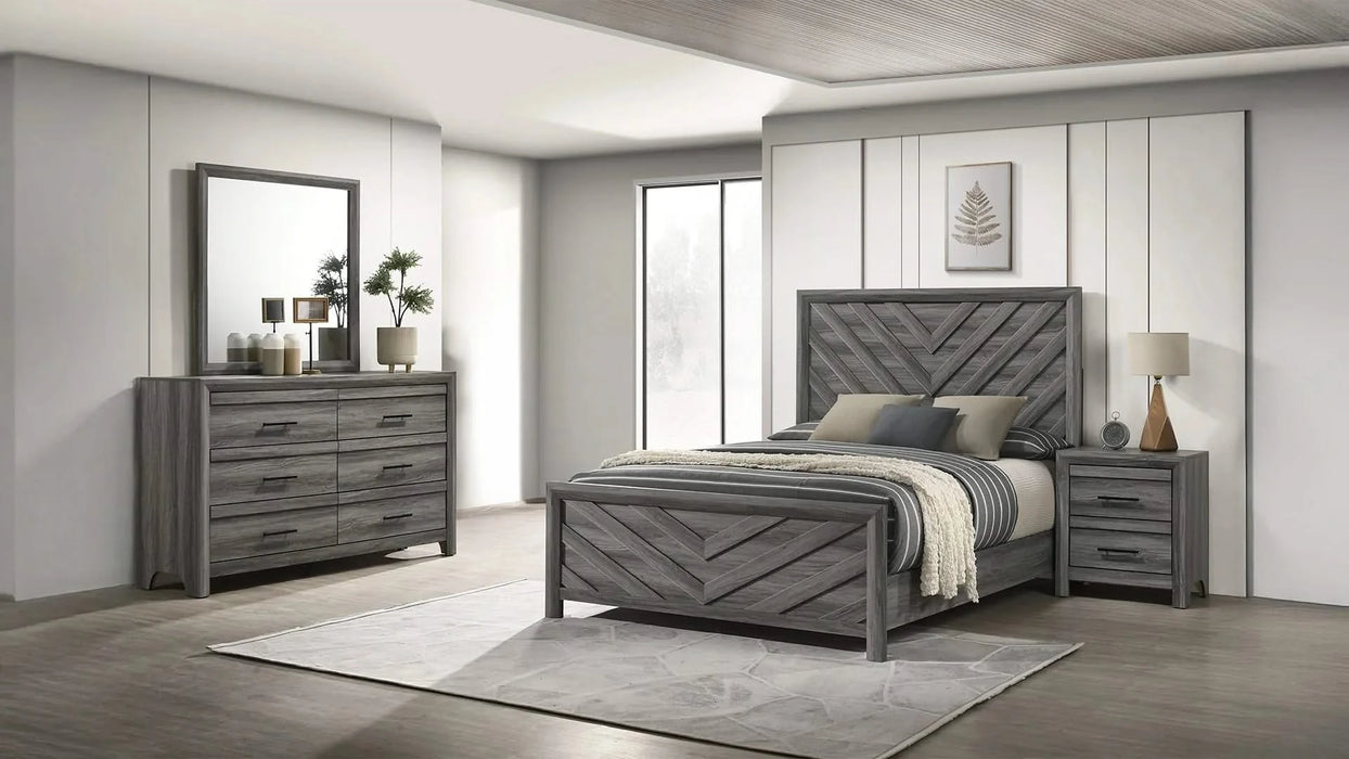 Denver Modern Style 4 Pc Twin Bedroom Set Made with Wood in Gray Default -DTYStore