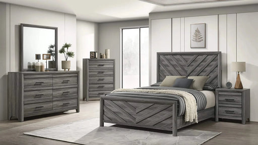 Denver Modern Style 5 Pc Queen Bedroom Set Made with Wood in Gray (NJ INVENTORY) Default -DTYStore