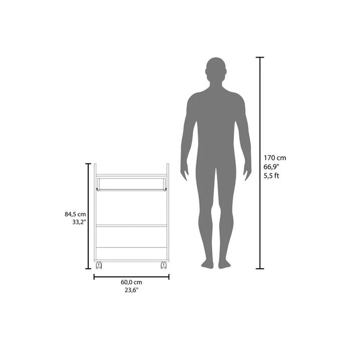 Derry Coffee Cart, Living Room, White Default -DTYStore