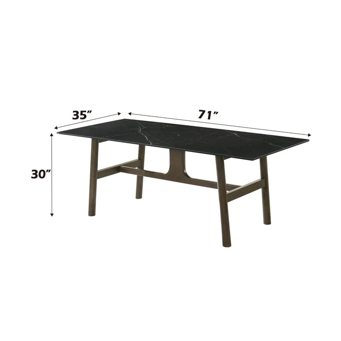 Destin Ceramic & Walnut Finish Dining Table Default -DTYStore