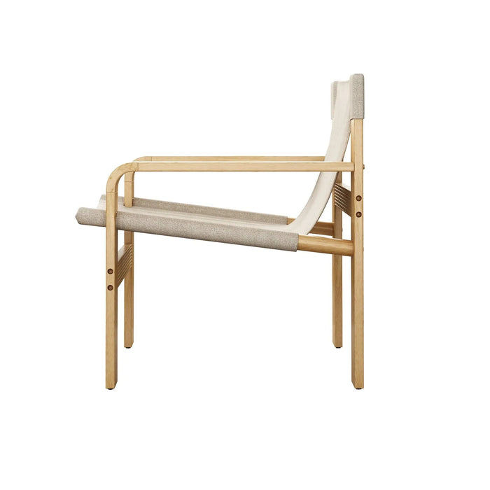 Detachable and washable Oak Accent Chair Wide Armrest Mid-Century Lounge Chair Linen Fabric Armchair & Solid Wood Frame for Living Room, Bedroom, Balcony, (White) Default -DTYStore