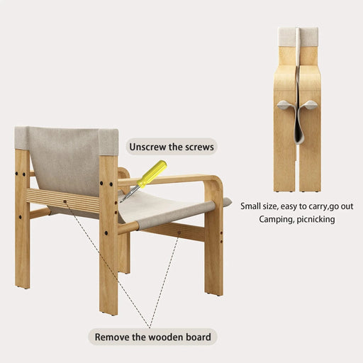 Detachable and washable Oak Accent Chair Wide Armrest Mid-Century Lounge Chair Linen Fabric Armchair & Solid Wood Frame for Living Room, Bedroom, Balcony, (White) Default -DTYStore