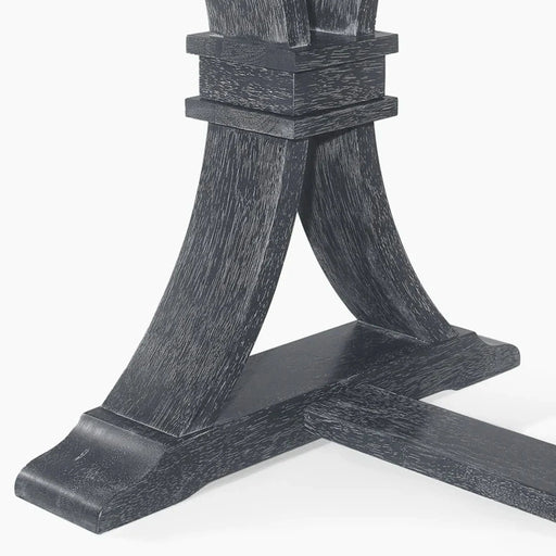 Devingo Extendable Dining Table Rustic Style Gray Solid Wood MDF 63-78.74 inches Default -DTYStore