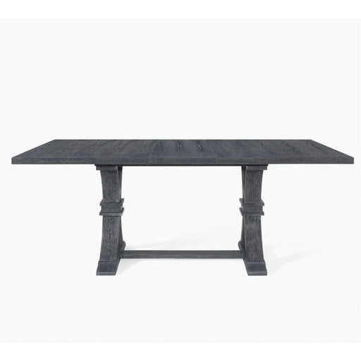 Devingo Extendable Dining Table Rustic Style Gray Solid Wood MDF 63-78.74 inches Default -DTYStore
