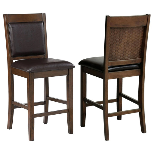 Dewey Walnut Upholstered Counter Chair (Set of 2) Default -DTYStore