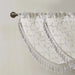 Diamond Sheer Embroidered Waterfall Valance White/Grey 38x46' Default -DTYStore