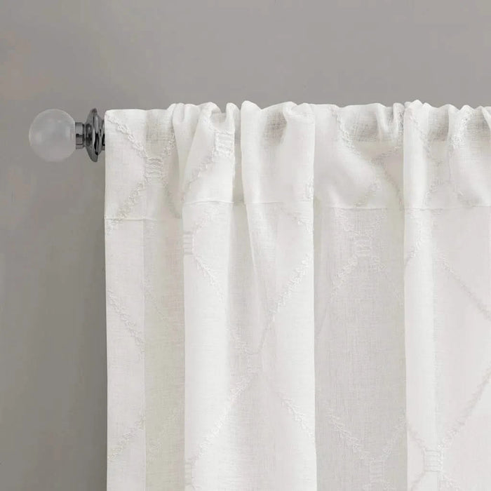 Diamond Sheer Window Curtain Panel(Only 1 Pc Panel) Default -DTYStore