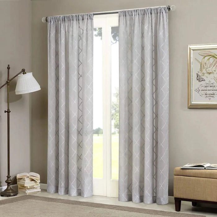 Diamond Sheer Window Curtain Panel(Only 1 Pc Panel) Default -DTYStore