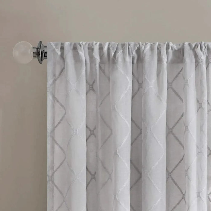 Diamond Sheer Window Curtain Panel(Only 1 Pc Panel) Default -DTYStore
