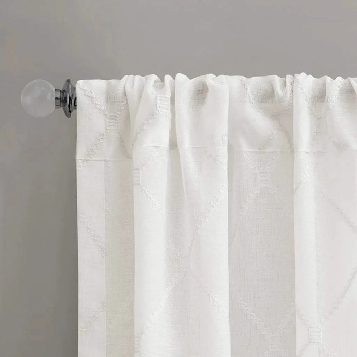 Diamond Sheer Window Curtain Panel(Only 1 Pc Panel) Default -DTYStore