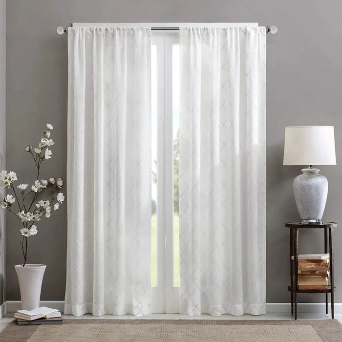 Diamond Sheer Window Curtain Panel(Only 1 Pc Panel) Default -DTYStore