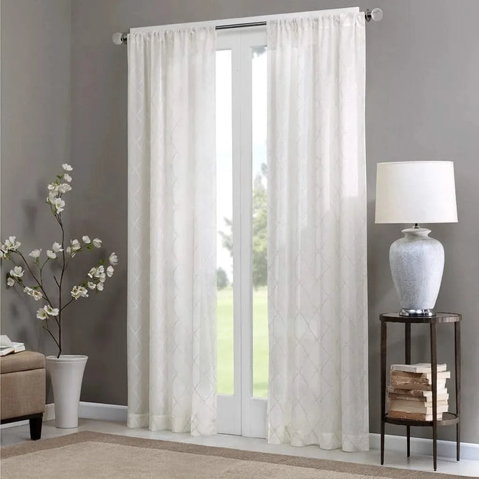 Diamond Sheer Window Curtain Panel(Only 1 Pc Panel) Default -DTYStore