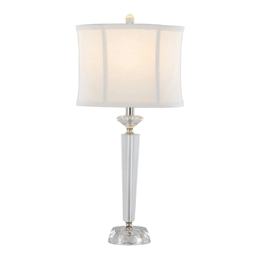 Diamond Torch 25.75' Contemporary Crystal Table Lamp in Clear K9 Crystal with Off-White Linen Shade and Polished Nickel Accents from Grandview Gallery by LumiSource - Set of 2 Default -DTYStore