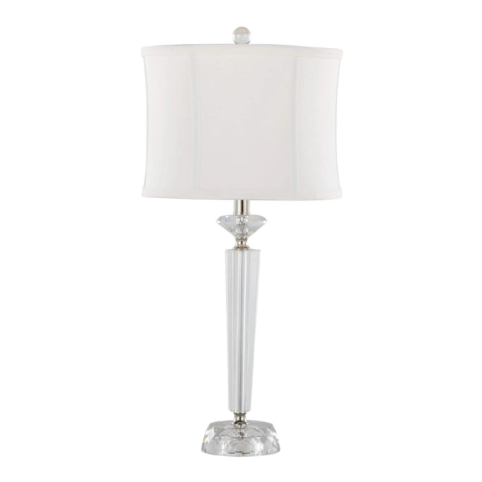 Diamond Torch 25.75' Contemporary Crystal Table Lamp in Clear K9 Crystal with Off-White Linen Shade and Polished Nickel Accents from Grandview Gallery by LumiSource - Set of 2 Default -DTYStore