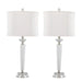 Diamond Torch 25.75' Contemporary Crystal Table Lamp in Clear K9 Crystal with Off-White Linen Shade and Polished Nickel Accents from Grandview Gallery by LumiSource - Set of 2 Default -DTYStore
