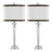 Diamond Torch 25.75' Crystal Contemporary Table Lamp in Clear K9 Crystal, Off-White Linen Shade with Dark Grey Trim and Polished Nickel Accents from Grandview Gallery by LumiSource - Set of 2 Default -DTYStore