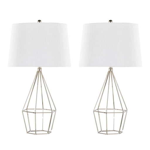 Diana 29' Contemporary Metal Table Lamp in Polished Nickel with Black Satin Shade from Grandview Gallery by LumiSource - Set of 2 Default -DTYStore