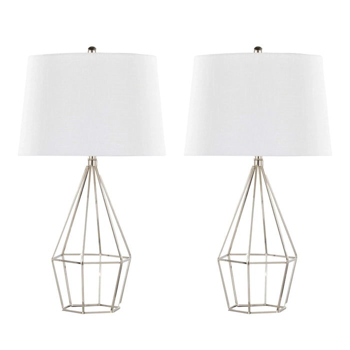 Diana 29' Contemporary Metal Table Lamp in Polished Nickel with Black Satin Shade from Grandview Gallery by LumiSource - Set of 2 Default -DTYStore