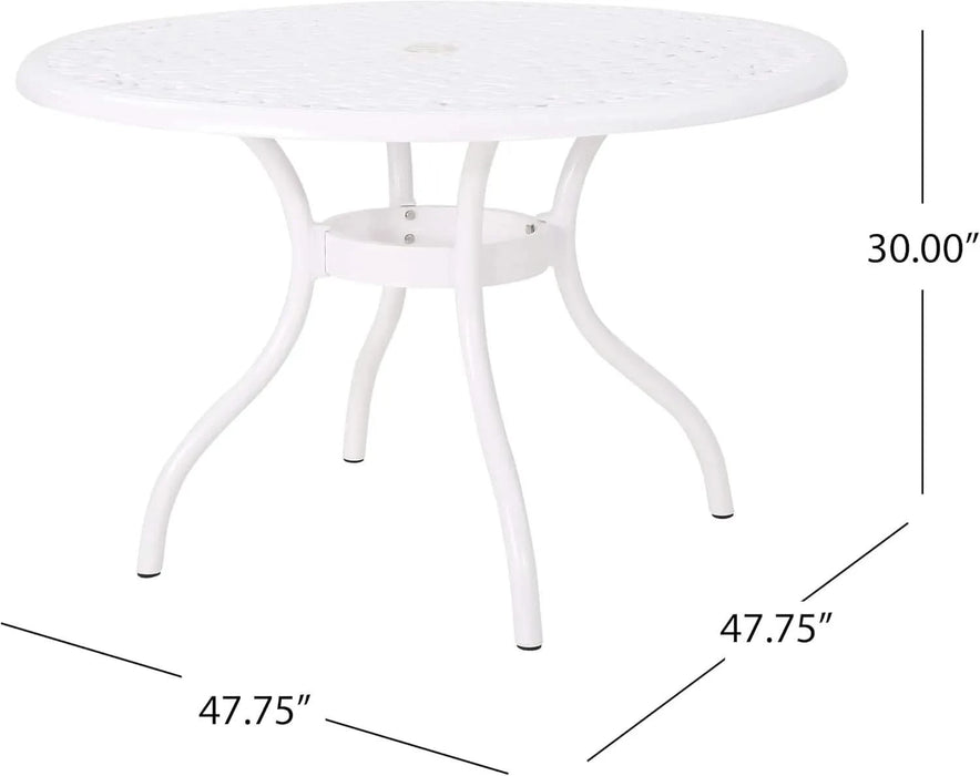 Dieter 4 - Person Metal Patio Dining Set with Round Table Default -DTYStore