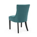 Dining Chair Set of 2 with Upholstered Diamond Tufting and Espresso Birch Legs, Teal Default -DTYStore