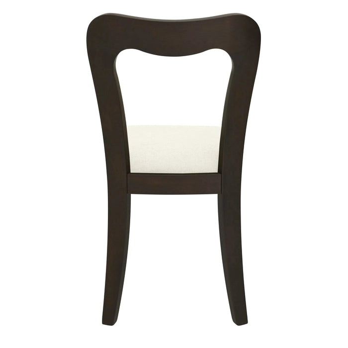 Dining Chair Without Arm(dark brown+beige) Set of 2 Default -DTYStore