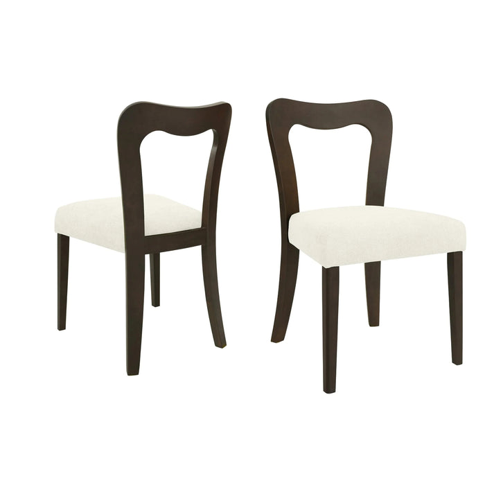 Dining Chair Without Arm(dark brown+beige) Set of 2 Default -DTYStore