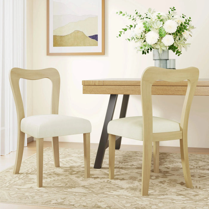 Dining Chair Without Arm(light ash+beige) Set of 2 Default -DTYStore