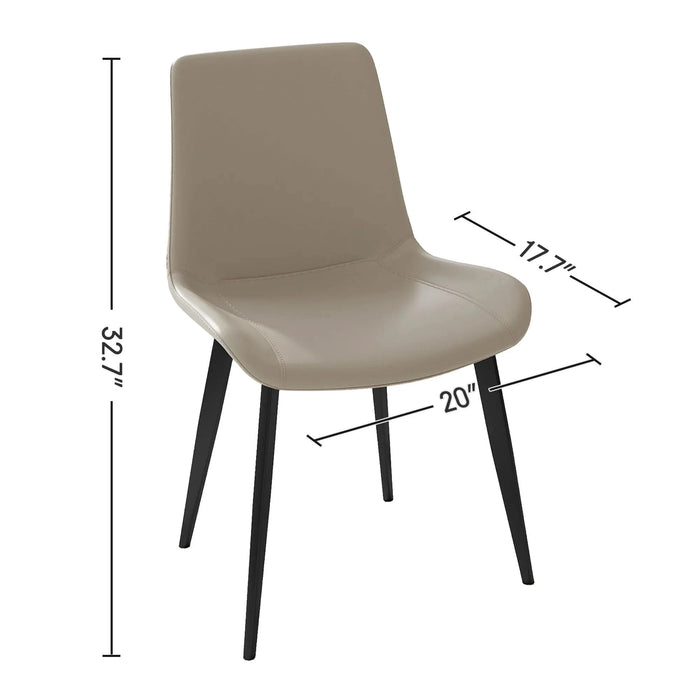 Dining Chairs 2PCS, Modern Kitchen & Dining Room Chairs, Upholstered Faux Leather Cushion Seat and Sturdy Metal Legs Default -DTYStore