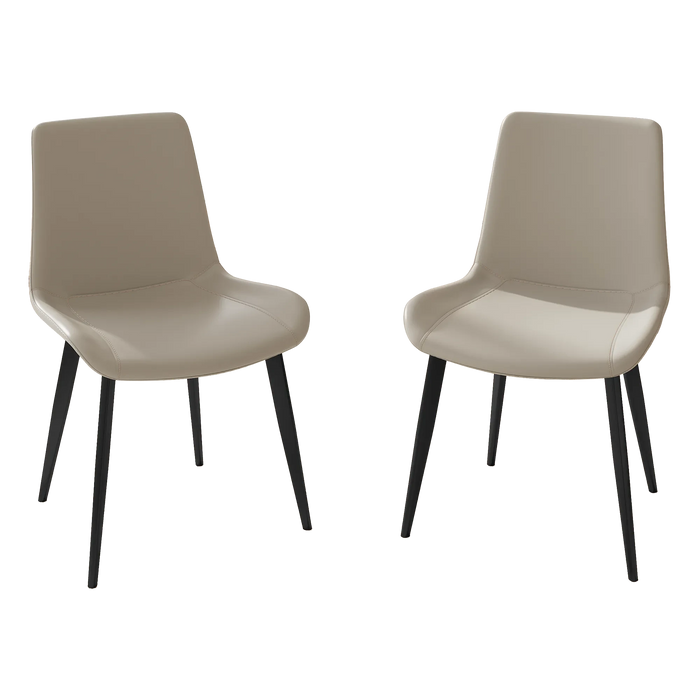 Dining Chairs 2PCS, Modern Kitchen & Dining Room Chairs, Upholstered Faux Leather Cushion Seat and Sturdy Metal Legs Default -DTYStore