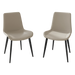 Dining Chairs 2PCS, Modern Kitchen & Dining Room Chairs, Upholstered Faux Leather Cushion Seat and Sturdy Metal Legs Default -DTYStore