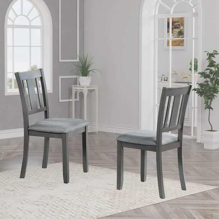 Dining Chairs Only, Wooden Dining Chairs Set of 4, Kitchen Chair with Padded Seat, Upholstered Side Chair for Dining Room, Living Room, Gray Default -DTYStore