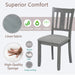 Dining Chairs Only, Wooden Dining Chairs Set of 4, Kitchen Chair with Padded Seat, Upholstered Side Chair for Dining Room, Living Room, Gray Default -DTYStore