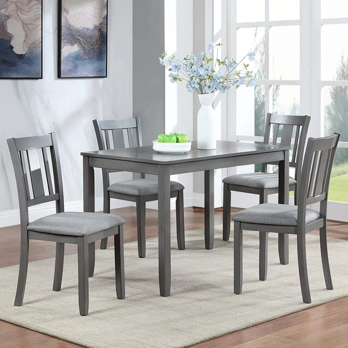 Dining Chairs Only, Wooden Dining Chairs Set of 4, Kitchen Chair with Padded Seat, Upholstered Side Chair for Dining Room, Living Room, Gray Default -DTYStore