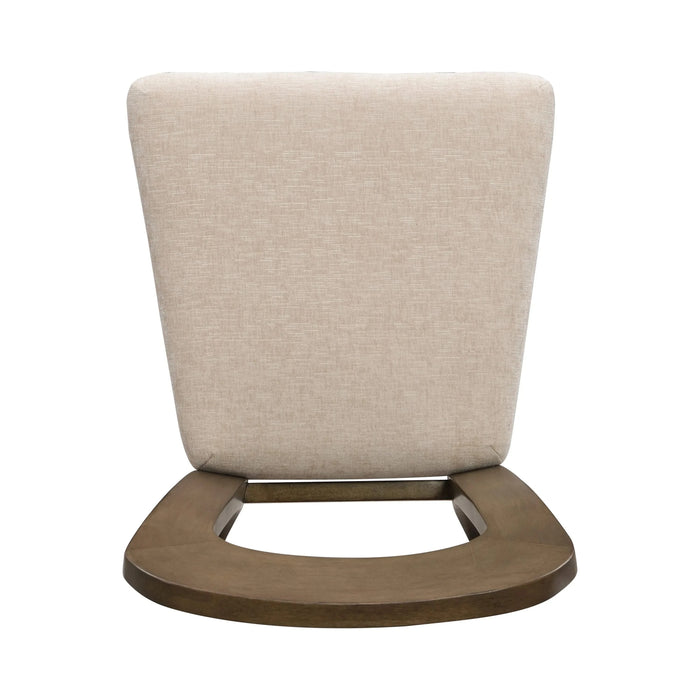 Dining Chairs Set of 2, Upholstered Kitchen Side Chairs with Beige Fabric Seating Light Brown Solid Rubber Wood Legs, 330 LBS Weight Capacity Default -DTYStore