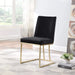 Dining Chairs, Velvet Upolstered Side Chair, Gold Metal Legs (Set of 2) - Black Default -DTYStore