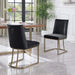 Dining Chairs, Velvet Upolstered Side Chair, Gold Metal Legs (Set of 2) - Black Default -DTYStore