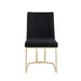 Dining Chairs, Velvet Upolstered Side Chair, Gold Metal Legs (Set of 2) - Black Default -DTYStore