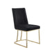 Dining Chairs, Velvet Upolstered Side Chair, Gold Metal Legs (Set of 2) - Black Default -DTYStore