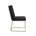 Dining Chairs, Velvet Upolstered Side Chair, Gold Metal Legs (Set of 2) - Black Default -DTYStore