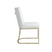 Dining Chairs, Velvet Upolstered Side Chair, Gold Metal Legs (Set of 2) - White Default -DTYStore