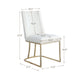 Dining Chairs, Velvet Upolstered Side Chair, Gold Metal Legs (Set of 2) - White Default -DTYStore