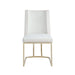 Dining Chairs, Velvet Upolstered Side Chair, Gold Metal Legs (Set of 2) - White Default -DTYStore