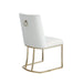 Dining Chairs, Velvet Upolstered Side Chair, Gold Metal Legs (Set of 2) - White Default -DTYStore